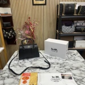 Coach DARCIE CARRYALL SIGNATURE WITH OG BOX & DUST BAG PREMIUM QUALITY BLACK